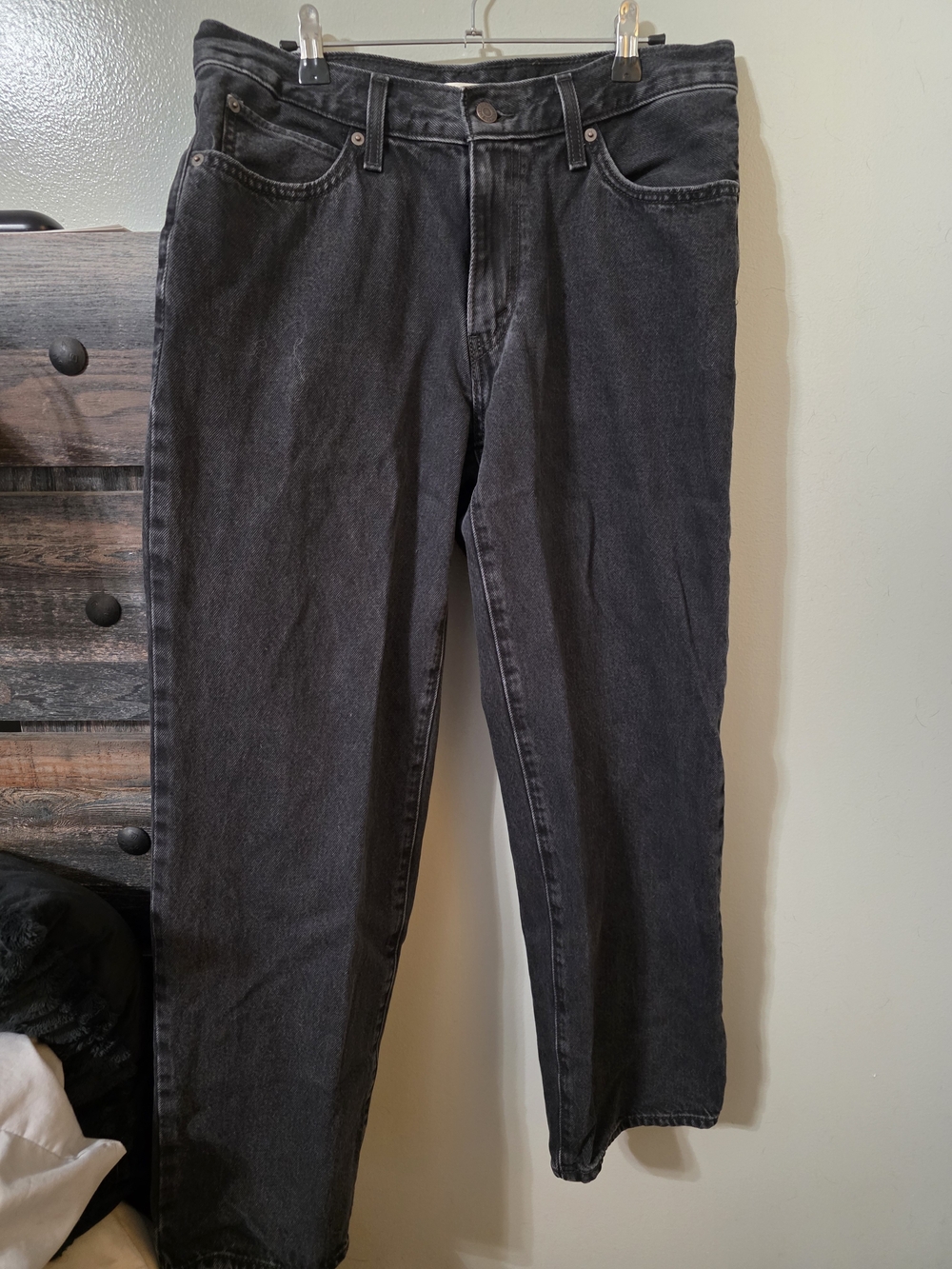 Black Straight-Leg Jeans